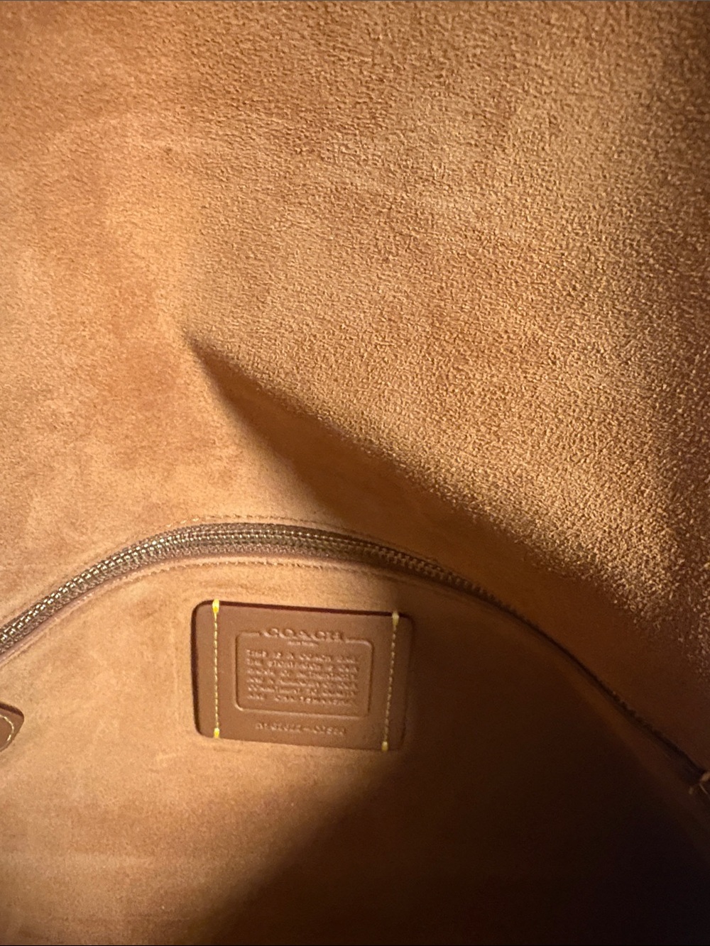 Coach Chelsea brass/maple Leather Shoulder Bag with Gold Accent - Picture 11 of 12